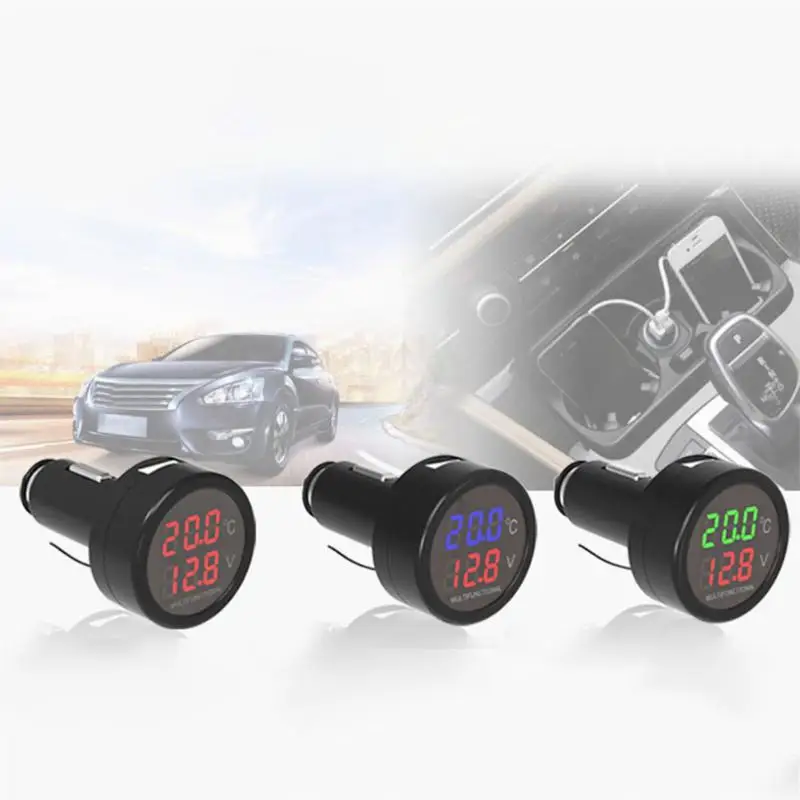 Многофункциональный USB Автомобильное зарядное устройство 12 В/24 В Цифровой вольтметр-термометр автоматический вольтметр датчик 2.1A быстрое зарядное устройство для телефона планшета