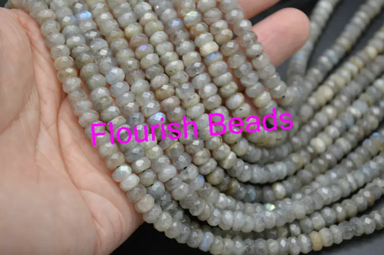 

1strand Good Quality Shiny 3x5mm Natural Faceted Labradorite Rondelle Spacer Stone Loose Beads