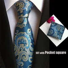 Men’s fashion tie pocket square scarves handkerchief men neckties business dress polyester silk tie set T029