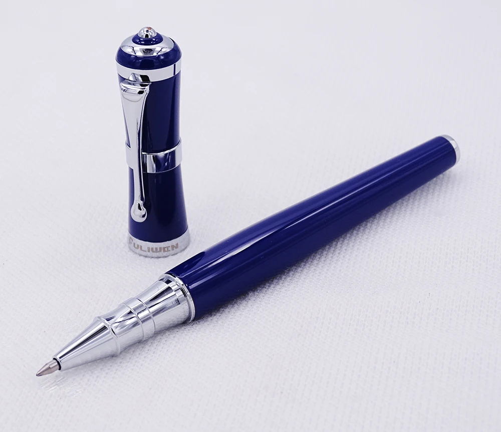 Fuliwen 2051 металлическая шариковая ручка, свежая Мода Стиль тонкий точка 0,5 мм Красивый синий для офиса дома школы, мужчин и женщин