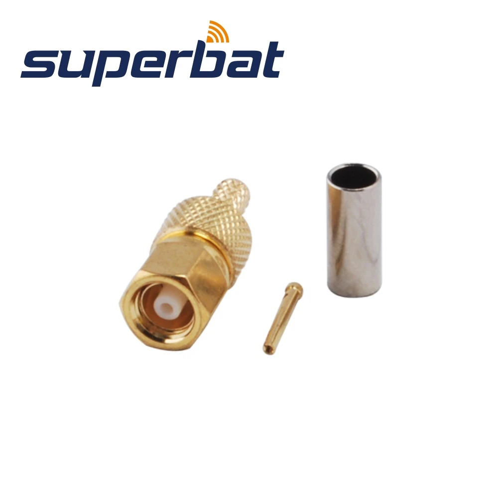 SMC Male Crimp RF Coaxial Connectors for RG174 Cable