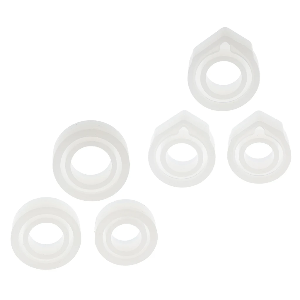 6 Pieces Clear Silicone Ring Mould For Epoxy Resin Jewelry Art Design Crafts Mixed Size