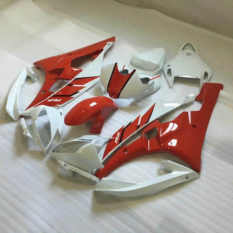 

Injection mold Fairing kit for YAMAHA YZFR6 06 07 YZF R6 2006 2007 YZF600 yzfr6 06 Cool Red white Fairings Set+7gifts YZ92