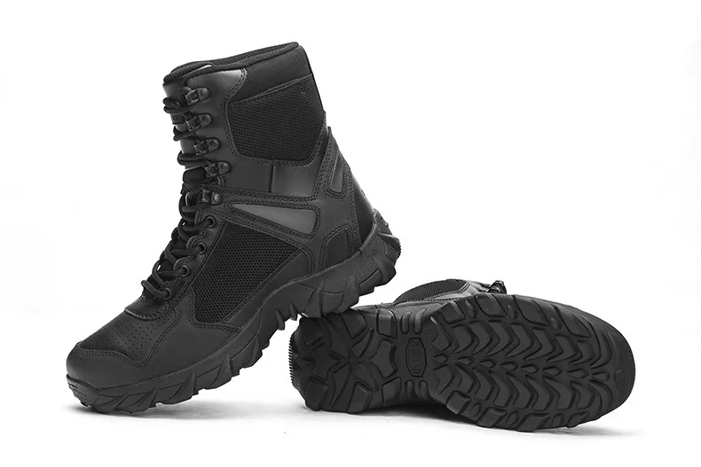 Тактические ботинки мужские походные армейские военные сапоги для пустыни зимние тактические дышащие кожаные ботильоны на шнуровке BK Sand