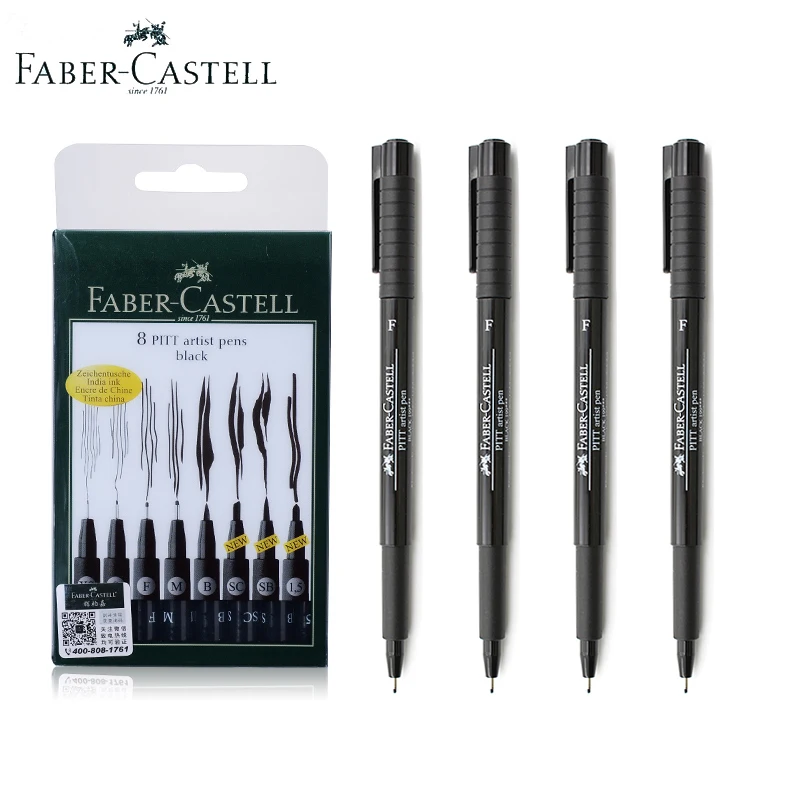 Faber-Castell Fineliner пигментный лайнер водонепроницаемый черные чернила 0,1 0,3 0,5 0,7 мм эскиз ручка для рисования манга дизайн Прямая поставка