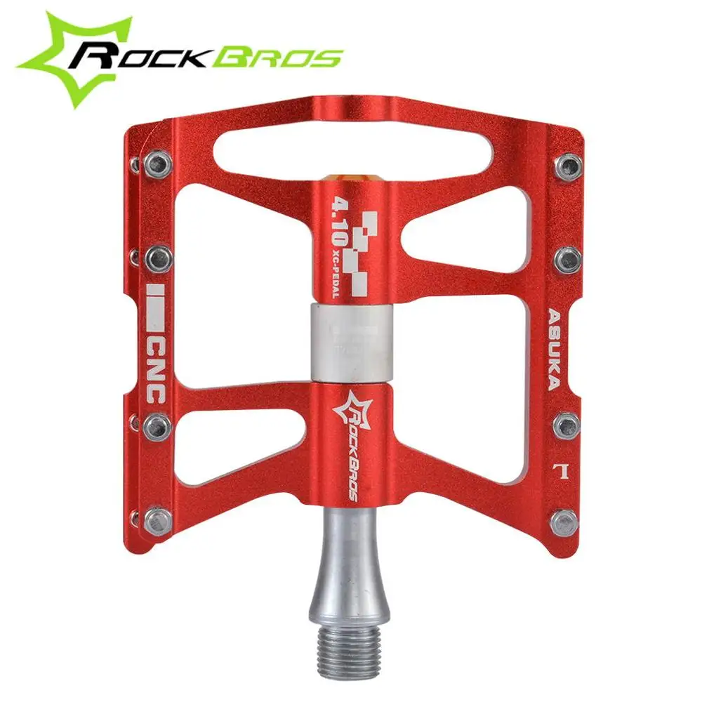 ROCKBROS велосипедные педали MTB педали герметичный подшипник Pedals4 подшипники велосипедные педали противоскользящие сверхлегкие велосипедные аксессуары с ЧПУ - Цвет: Red