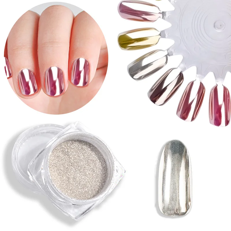

Nail Glitter Silver Holographic Super Shiny Magic Mirror Effect Powder Nail Art DIY Tool Brand New 1g/box