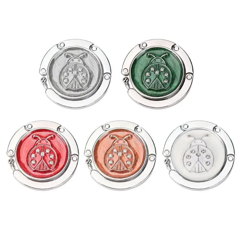 

Scarab Shape Rhinestone Folding Table Edge Handbag Purse Hook Hanger Holder