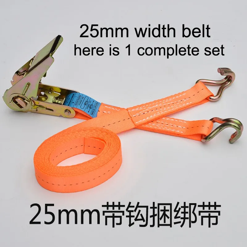 Free shipping 500kg*1M 25mm high strength double hook ratchet tie down