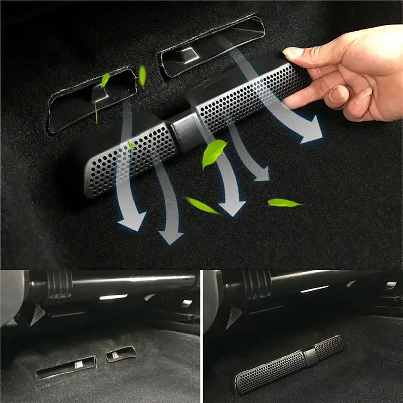 

New 2PCS/Set Car Air Outlet Cover For Skoda Kodiaq 2016 2017 2019 Back Seat Under Car Rear Seat Air Conditioning Vent Cover Net