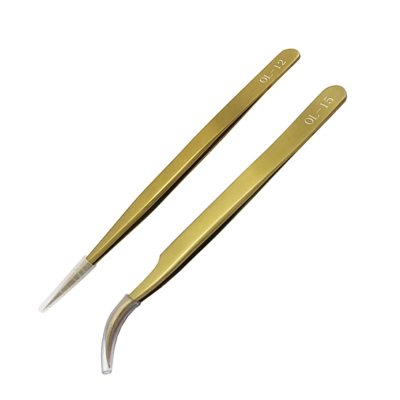 

CrownLASH Eyelash Extension Tweezers OL-12 OL-15 Gold color High quality professional beauty tools