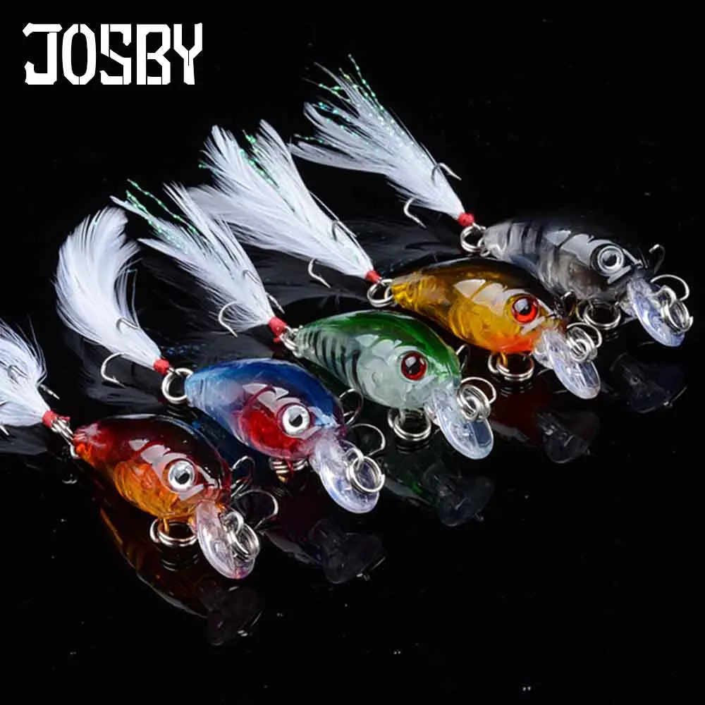 JOSBY Wobbler Fshing gear Carp Fishing spinners crankbait feeders lures pesca Floating Deep Diving 0.1m-0.3m 3g/6.2cm Hook 10