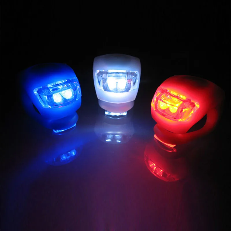 Top Cycling Warning light Silicone Bicycle Lights Helmet LED Flash light Waterproof Wheel Front Bike Light Rear Tail Lamp 0