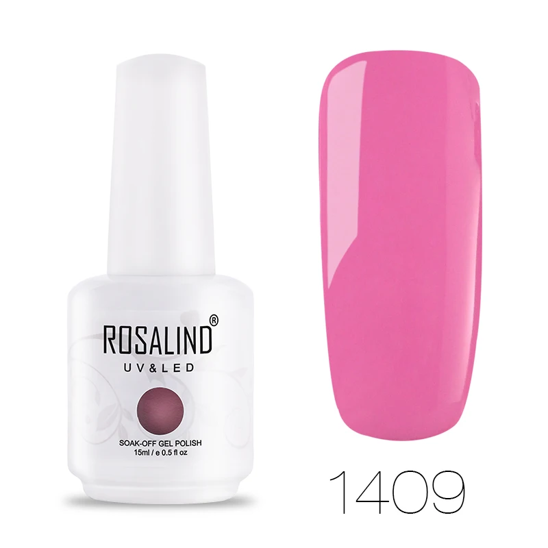 ROSALIND 15 мл Гель-лак для ногтей Блестящий неоновый Гель-лак белый замачиваемый Маникюр УФ светодиодный Лампа для дизайна ногтей Гель-лаки - Цвет: RH1409
