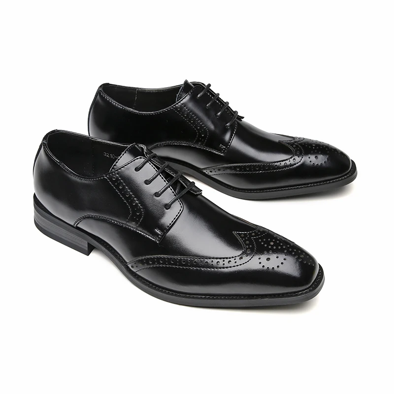 Misalwa/; броги; оксфорды ручной работы; Мужская официальная обувь из натуральной кожи; цвет черный, бордовый; стильные модельные туфли для мужчин; Прямая поставка