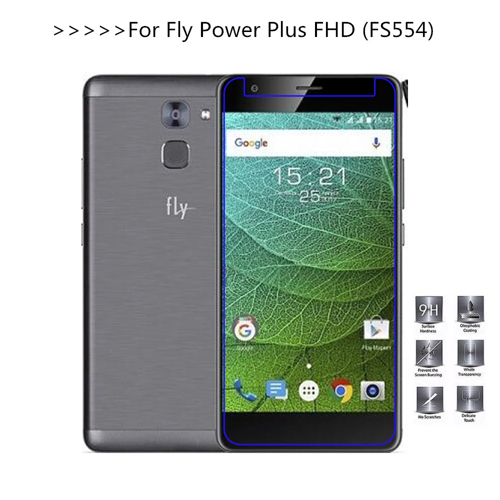 

Screen Protector phone For Fly Power Plus FHD FS554 phone Tempered Glass SmartPhone Film Protective Screen Cover