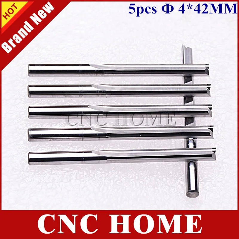 5pc Solid Carbide Two Straight Flute CNC Router Bit Milling End Mill cutter 6*42