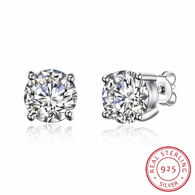 Lekani Luxury 2 Ct Round Aaa Cubic Zirconia Stud Earring For Women Lekani Luxury 2 Ct Round Aaa Cubic Zirconia Stud Earring For Women Men Real 925 Sterling