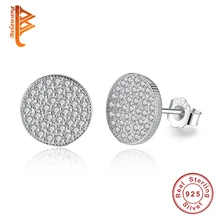 BELAWANG, модные серьги-гвоздики для женщин, Романтические свадебные 925 пробы, серебряные ювелирные изделия, серьги с кубическим цирконием ААА