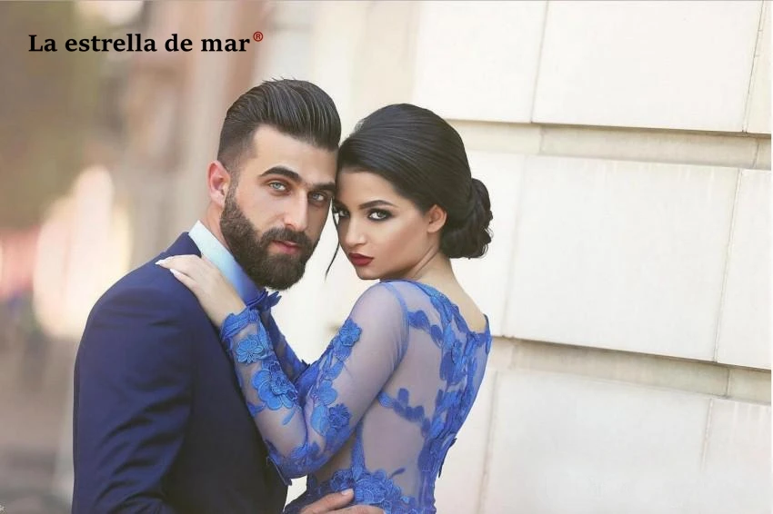 Vestidos de coctel2019, Новое Кружевное коктейльное платье с длинным рукавом ярко-синего цвета, Элегантное коктейльное платье