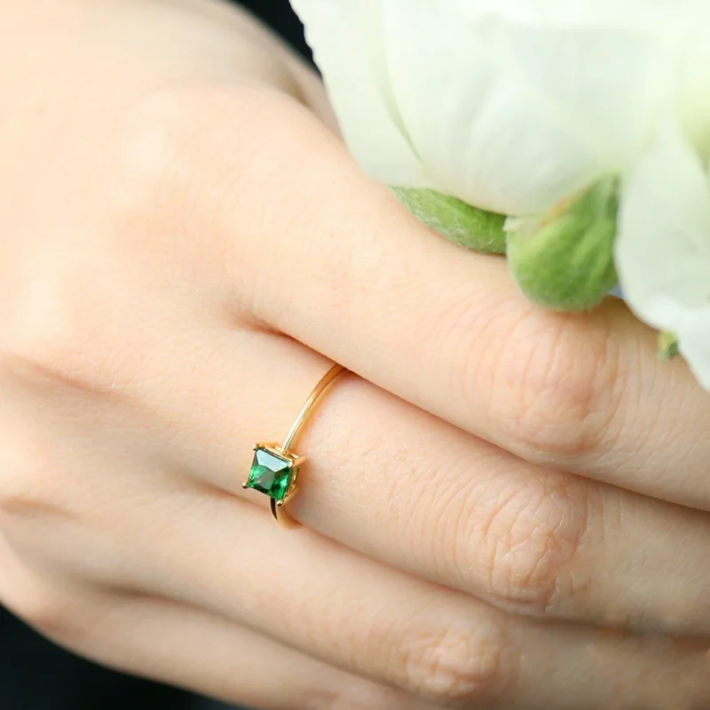 Высокое качество Зеленый AAA кубический камень цирконий кольцо офис для женщин ювелирные изделия повседневная одежда Вечерние Bijoux Femmal