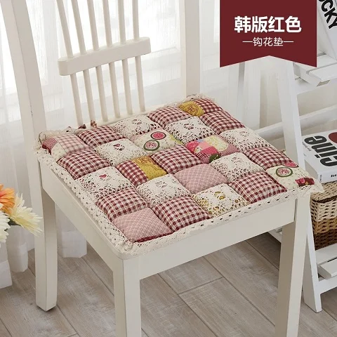 Утолщенная квадратная подушка для сидения, современный обеденный стул, офисная хлопковая подушка для сидения, удобная подушка для компьютерного стула, подушка с кружевным краем - Цвет: 2