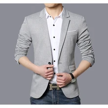 Повседневный костюм пиджак мужской модный приталенный пиджак мужские костюмы хлопок сплошной цвет мужской блейзер для мужчин верхняя одежда Блейзер Hombre