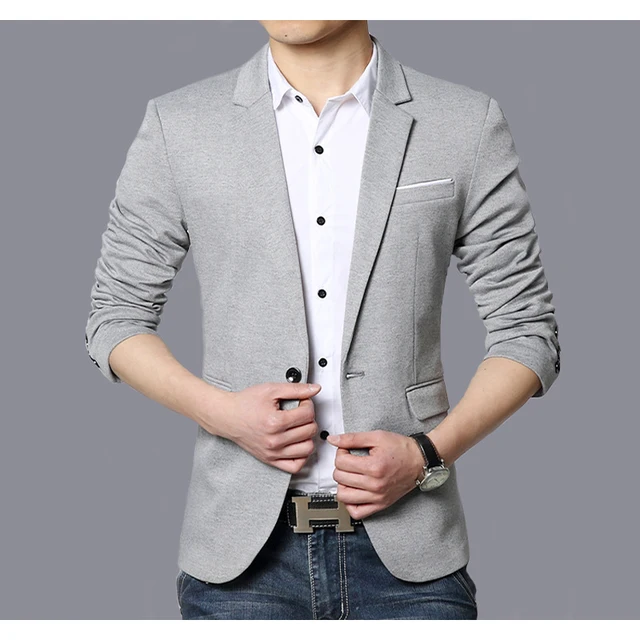 Traje Casual Blazer hombres moda Chaqueta Slim fit Hombre