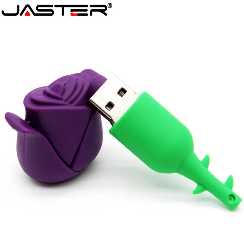 JASTER Rose USB Flash Drive 64GB 4GB 8GB 16GB USB 2.0 Flash Memory Disk Silicone Pendrive Cartoon USB Stick Card Key Pen Drive JASTER Rose USB Flash Drive 64GB 4GB 8GB 16GB USB 2.0 Flash Memory Disk Silicone Pendrive Cartoon USB Stick Card Key Pen Drive