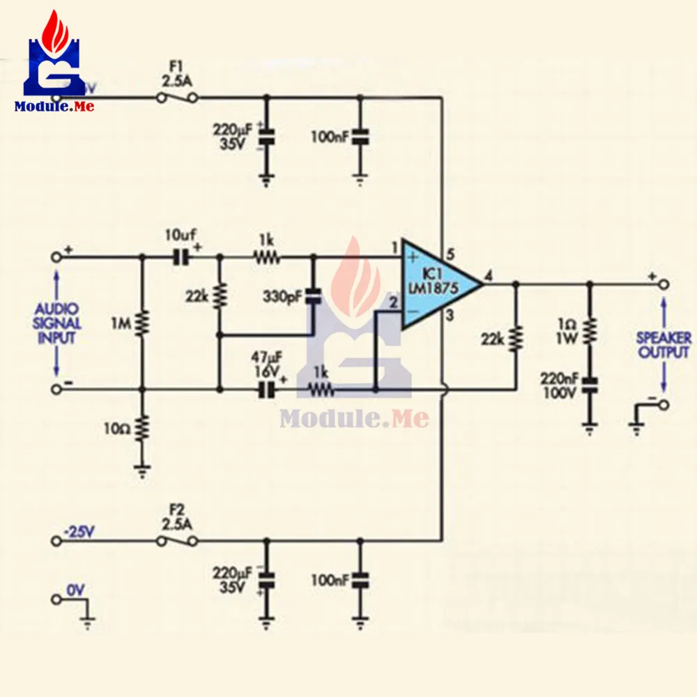 20 Вт Hi-Fi моно канал LM1875T стерео аудио усилитель плата модуль DIY Kit - куп
