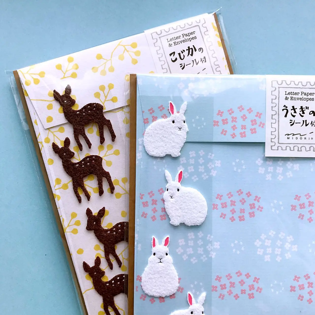 

20pcs/set Kawaii Greeting Card Set with Stickers Labels Cat Deer Scrapbooking Envelopes for Wedding Planner Letter Invitations