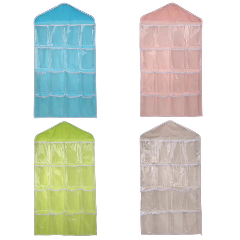 Newest 16 Grid Underwear Bras Socks Ties Shoes Storage Organizer Box Hanging Bags