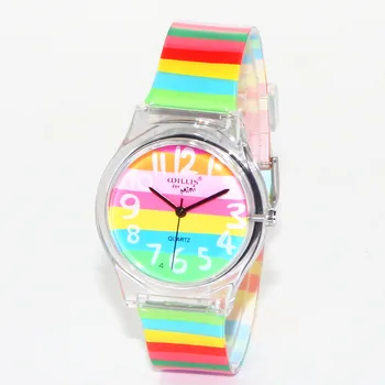 

Latest Styles Rainbow Design Women Wrist Quartz Watch Waterproof Sports Wristwatches for Girls Student Lady