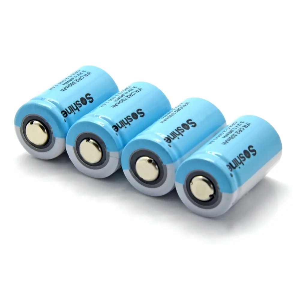 4 шт. Soshine IFR CR2 аккумуляторная батарея LiFePo4 15266 (IFR CR2) 3 2 V 300mAh Батарея с батарейным