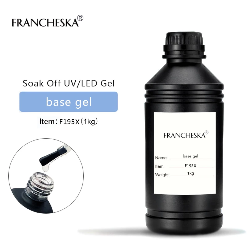 Francheska 1kg base coat top coat rubber top base gel nail polish oje nagels spulletjesnail gel polish soak off gel lak - Цвет: base coat