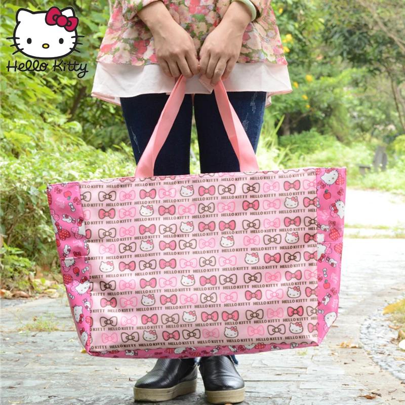 Hello Kitty 2019 Fashion Bag Hand Bags Mom Single Shoulder Diagonal Bag Lovely Girls Shopping Nylon
