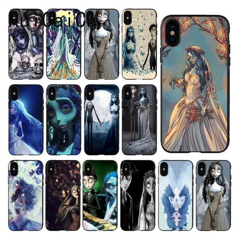 Чехол для телефона RuiCaiCa Tim Burton's Corpse Bride из ТПУ черного цвета iPhone X XS MAX 6 6S 7 7plus 8 8Plus