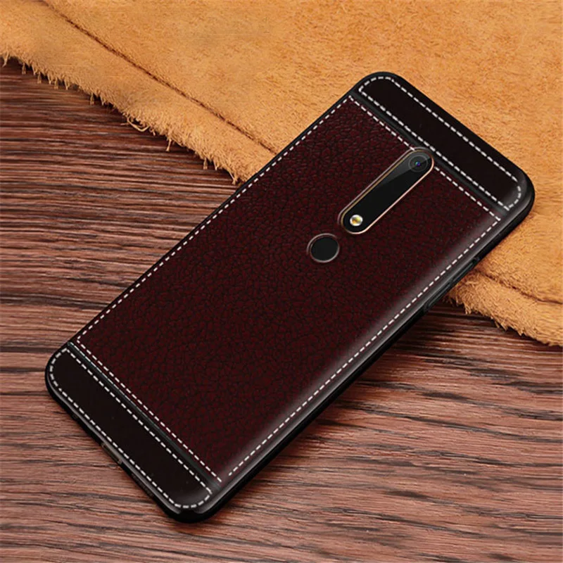 

For Nokia 6.1 Case Matte Litchi Stripe Soft TPU Cover For Nokia X6 X5 X7 X3 X71 Emboss Capa For Nokia 5.1 3.1 2.1 5 6 7 8.1 Plus