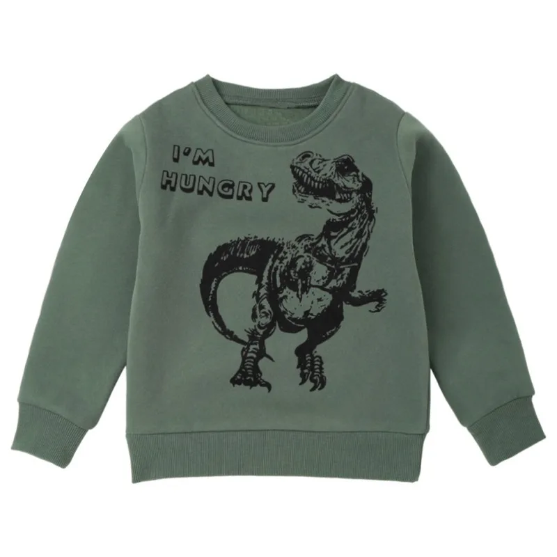 Hoodies & Sweatshirt Baby Dinosaur Plus velvet Boys Girls Outwear Baby ...