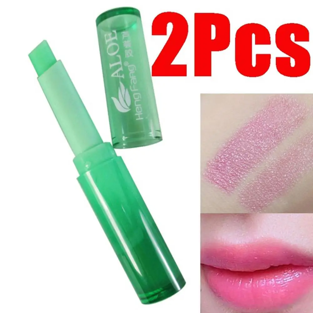 

2Pcs Aloe Vera Gel Changeable Color Lipstick Long Lasting Non Sticky Lip Cream