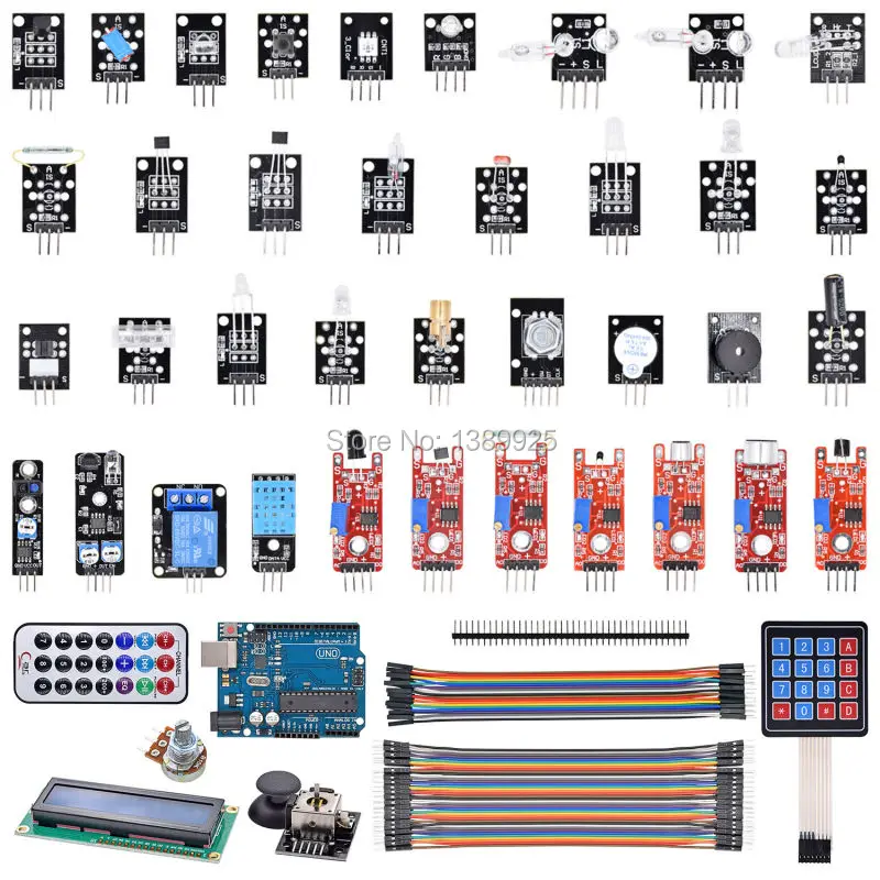 

Factory Directly Selling 2018 New Item New Uno R3 + 37 modules For UNO R3 Sensor Starter Kit