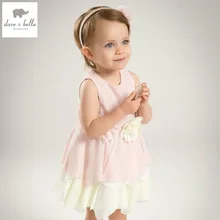DB5035 dave bella été bébé filles mignon princesse robe bébé fleur robe enfants d’anniversaire vêtements robe enfants robe de mariage