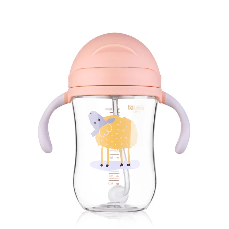 

300ml Toddler Infant Baby Feeding Cup with Straw Children Learn Feeding Drinking Bottle with Handle Newborn Kids Training Cup
