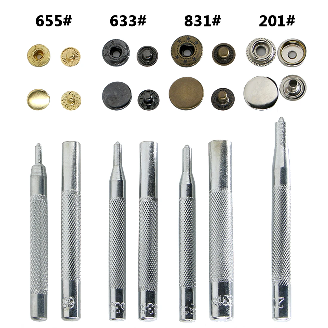 

Useful 11pcs DIY Leather Craft Tool Die Punch Snap Fasteners Press Studs Rivet Setter Base Fixing Kit Set for DIY Leathercraft