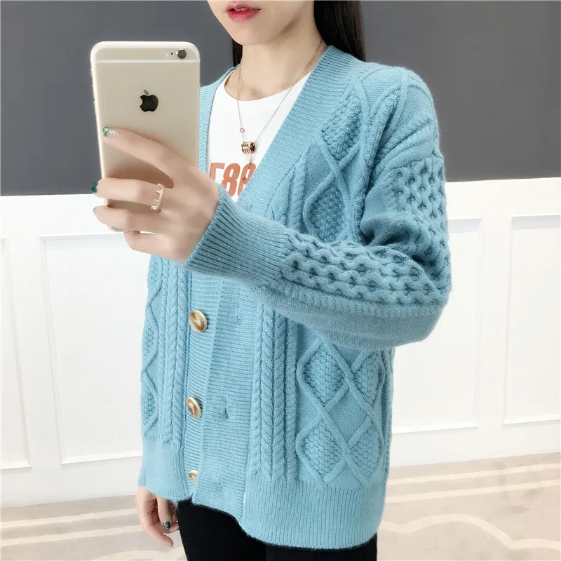 

Spring Women Knitting Sweater Coat Women Cardigan Casual Plus Size High Quality Sweaters Female F25