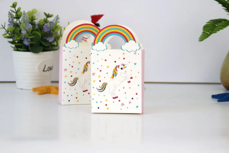 50 шт крафт-бумаги подарок с Unicorn мешки упаковочные принадлежности мешок сладости