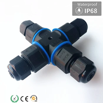 

4 Ways Cross Type 4Pin Waterproof Connector Outdoor Junction Box IP68 Electrical Connectors Junction Terminal Box