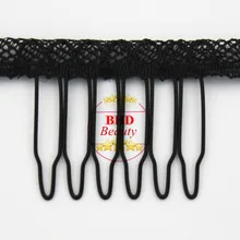 Черный-6 зубов каждый(10 шт всего) 1,6*1,1*1,22 небольшой проволочный пружинный гребень для парика гребень зажим для парика/волос утка/наращивание волос