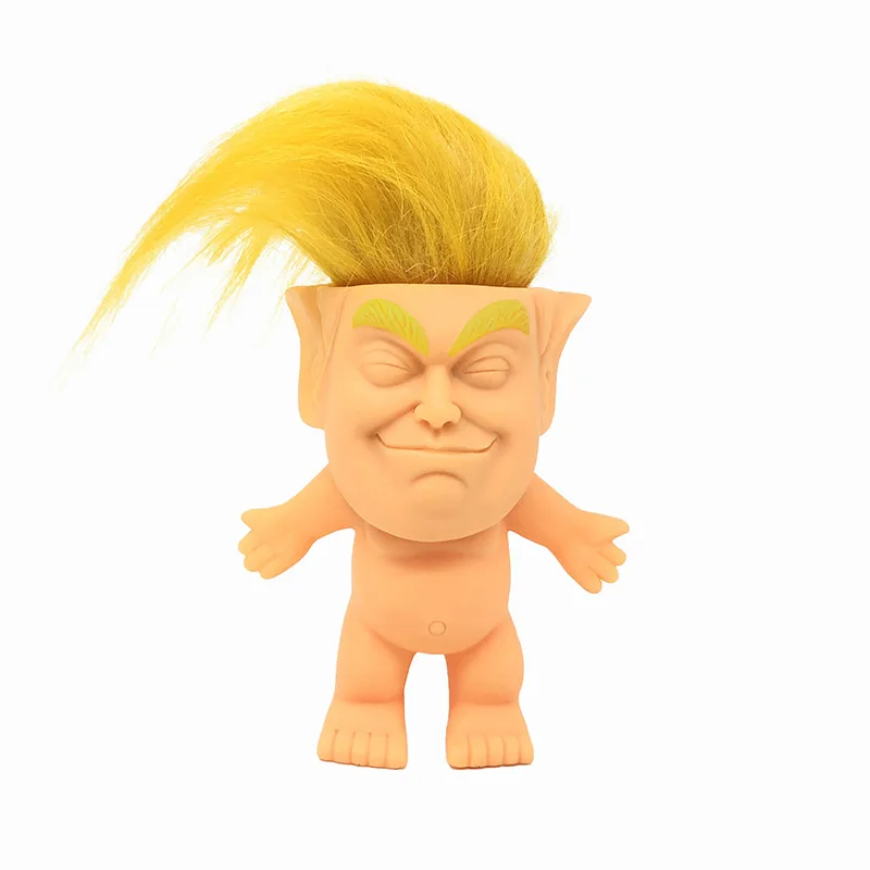 Hot Anime FigurineTrump Silicone Troll Doll Creative Simulation Trump Doll  Figurinhas Poppy Branch Magic Fairy Hair Toy Gifts