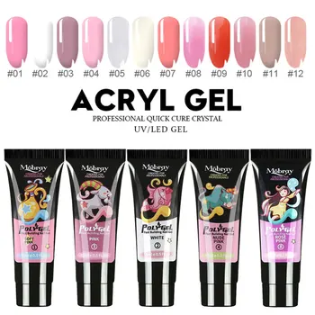 

12 Color Poly Gel Nail Kit With Nail Art UV Gel LED Builder Tips Enhancement Slip Solution Quick Crystal Extension Nail Gel
